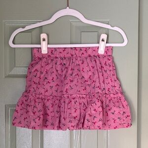 GAP Kids Pink Skirt with Floral Design and Built-In Shorts